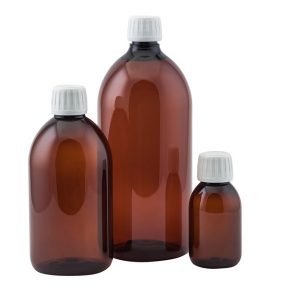 Frasco vidrio caramelo1000 ml  c/tapa - 19565