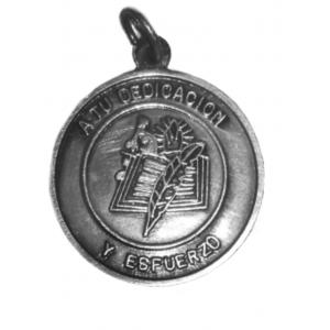 Medalla Dedicación Y Esfuerzo Ø 30Mm Baño Plata Vieja- MA0210