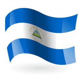 Bandera Flameo Nicaragua Poliamida 90X150 - NIC