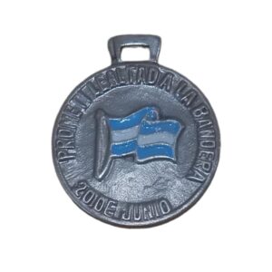 Medalla lealtad bandera plata vieja esmaltada sin año - A3 S/A