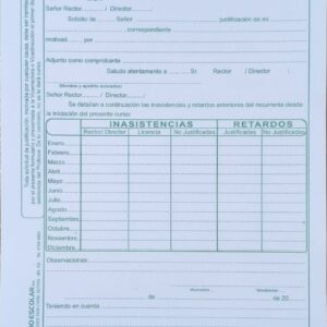 Pedido de justif. de inasist. de profesor x 50 - 879