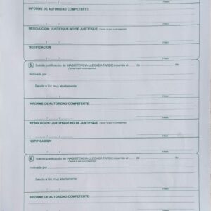 Pedido de justif. de inasist. y retardo de profesores x 100 - 879 A