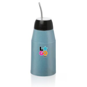 TERMO MATE LISTO ECO AZUL ARO NEGRO CON LOGO PERSONALIZADO - GST436080292