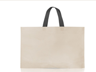 ECO BOLSA 45X40X10 70G. CRUDO C/MANIJAS NEGRAS, C LOGO PERSONALIZADO - BAG785561192